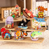 A set of ocean animal building blocks featuring a shark, crab, and clownfish toys.