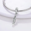 Sterling silver charm beads set featuring cross, angel, and evil eye designs for DIY jewelry making