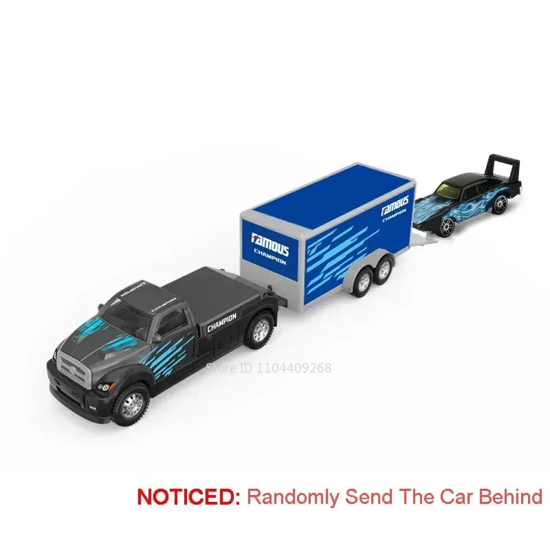 Diecast Metal Container Truck with Trailer – Pull-Back Action