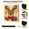 Framed deer head art kit featuring a reindeer with antlers and a red beaded scarf on a wooden background