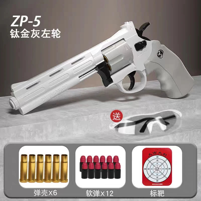 Mechanical Soft Bullet Revolver Toy Gun with Shell Ejection