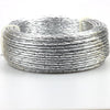 A coil of flexible silver aluminum craft wire used for jewelry making and DIY projects.