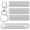 A collection of premium metal swivel snap hooks and key rings arranged in multiple rows.