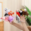 Adorable Mini Plush Finger Puppet Set – Parrot, Peacock, Shark & Octopus