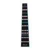 A 1/8 scale black and white violin fretboard note sticker showing the notes A through F