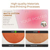 A comparison showing high-quality matte cotton canvas materials for printing, including Ultra HD and Normal HD options.