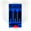 A blue box for the In a Grove strategy board game collection featuring black silhouettes of figures and a red shape.