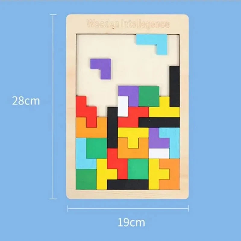 Colorful Wooden Tangram Puzzle Blocks Set for Kids