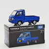 Tomica Subaru Sambar blue pickup truck model in its box