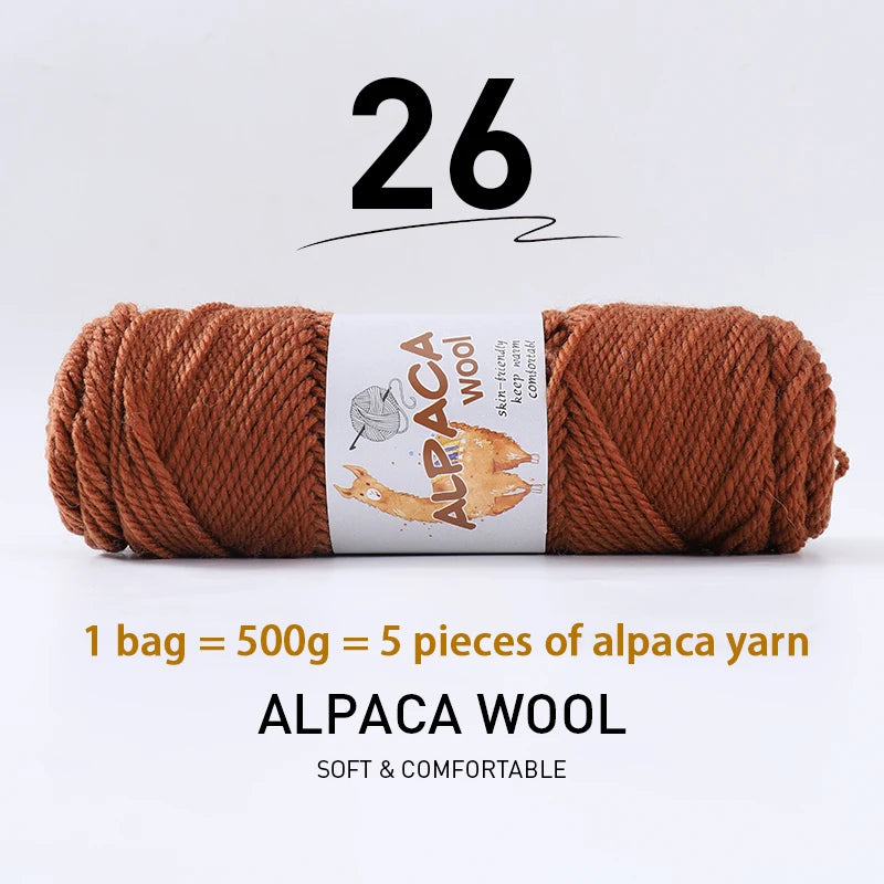 Luxurious Alpaca Wool Blend Yarn — 500g Thick Knitting Yarn