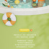 Cute duck and elephant suction cup waterwheel bath toys floating in clear water