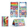 High-Contrast Tummy Time Baby Mirror with Crinkle Cloth Book and Teether