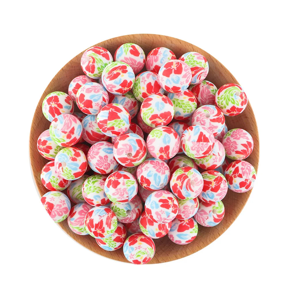 Pink Silicone Round Beads for DIY Jewelry Making