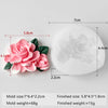 A white silicone mold shaped like a multi-flower for crafting, with dimensions 5.8cm by 4.5cm.