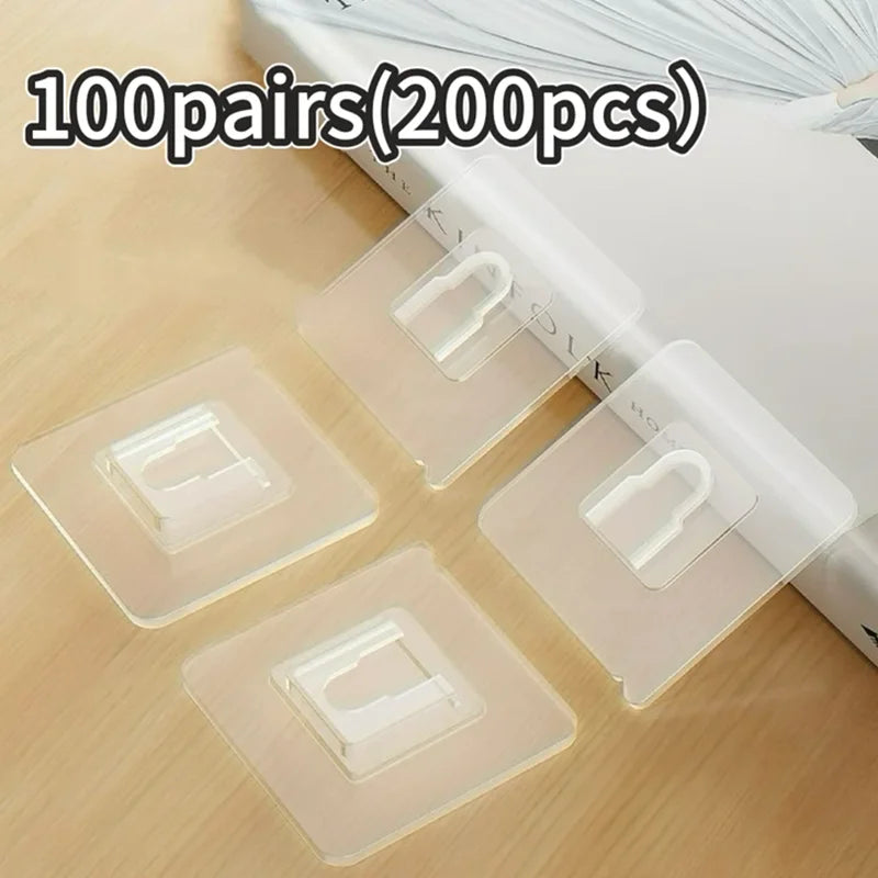 Clear Double-Sided Adhesive Wall Hooks