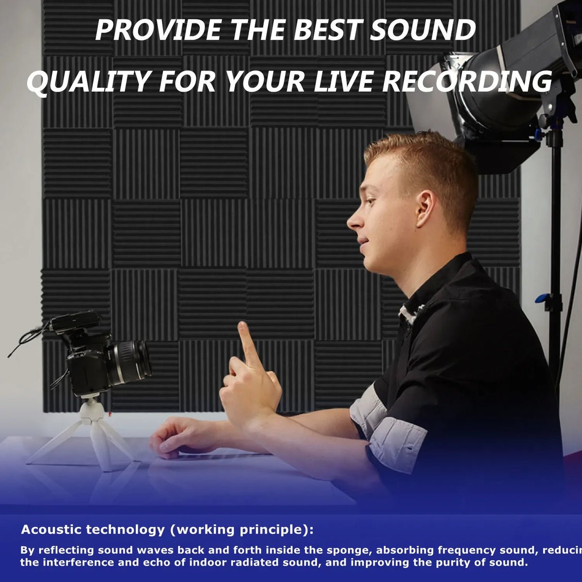 Acoustic Foam Panels for Soundproofing (48-Pack)