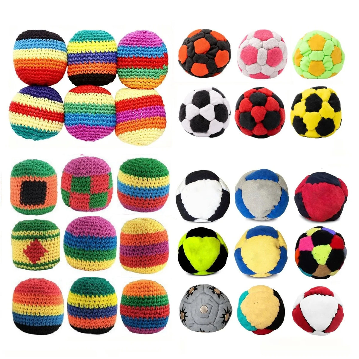 Handmade Crochet Hacky Sack Footbag Set