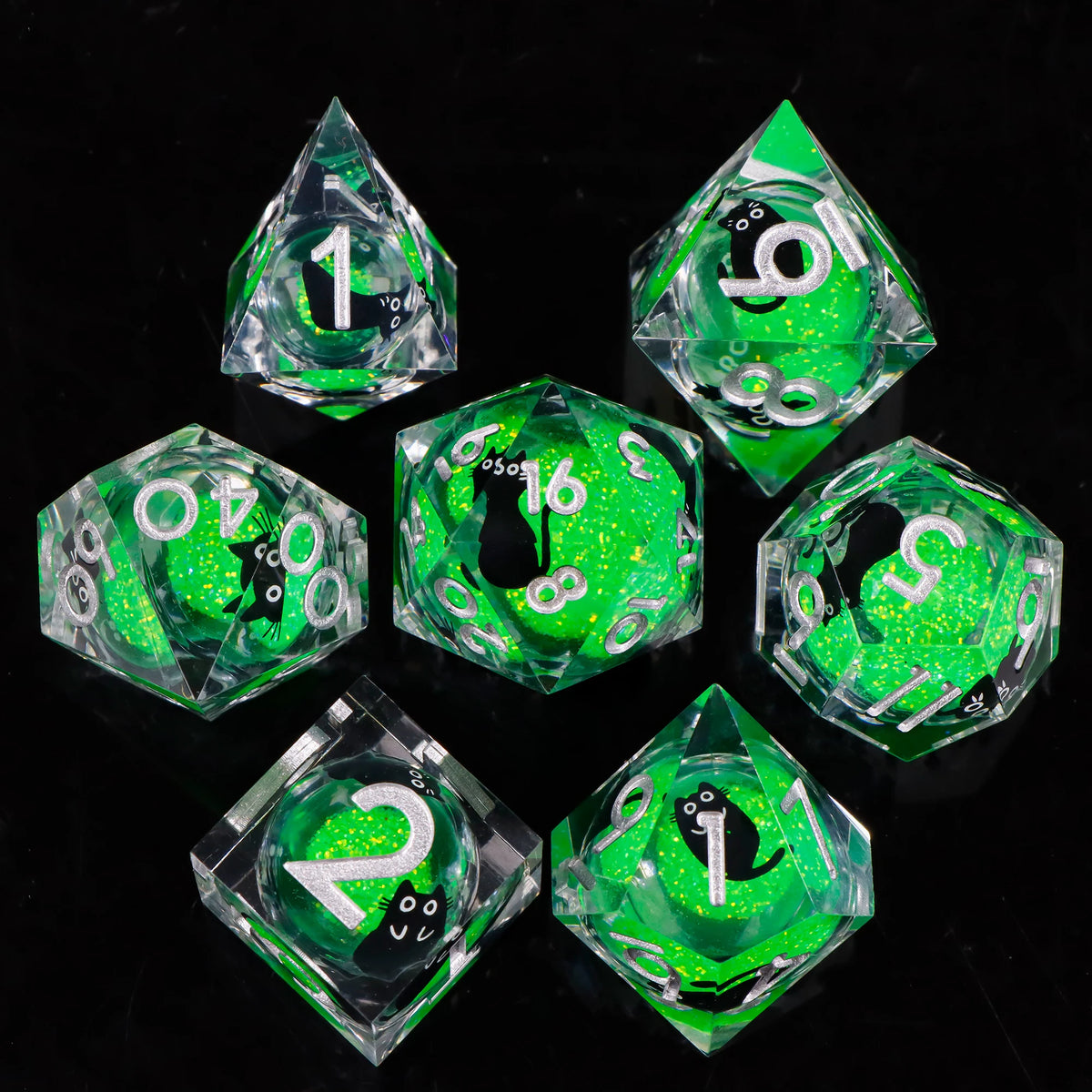 Liquid Core Dice Set for Dungeons & Dragons | Sharp Edge Resin RPG Dice