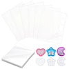 Silicone shaker molds with protective sealing sheets for DIY jewelry, including heart, star, and moon shapes.