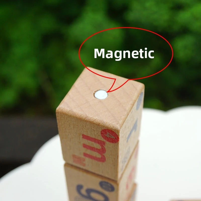Wooden Magnetic Alphabet Blocks for Phonics and Spelling