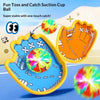 Cartoon Suction Cup Catch & Throw Racket Toy Set with Glowing Ball