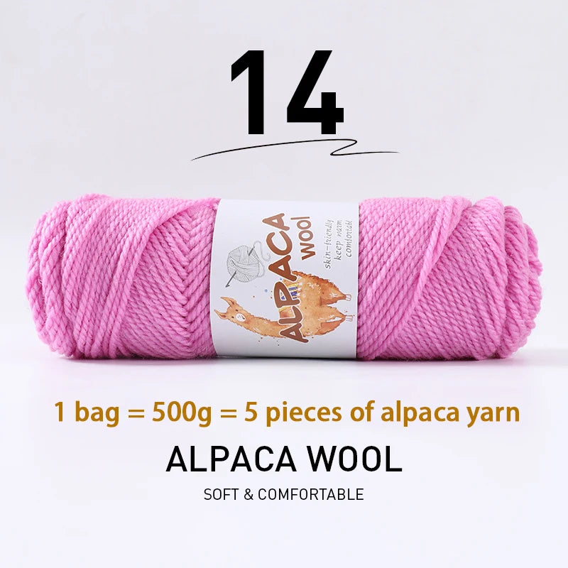 Luxurious Alpaca Wool Blend Yarn — 500g Thick Knitting Yarn