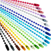 A collection of colorful ball bead chains for DIY jewelry and keychains, featuring various colors like pink, purple, blue, gr