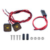A set of 1:14 scale LED warning lights for RC trucks, including a wire harness and various electrical components.