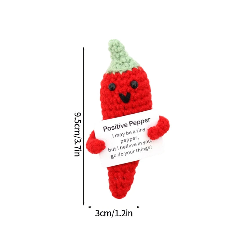 Handmade Crochet Positive Doll with Hugging Card