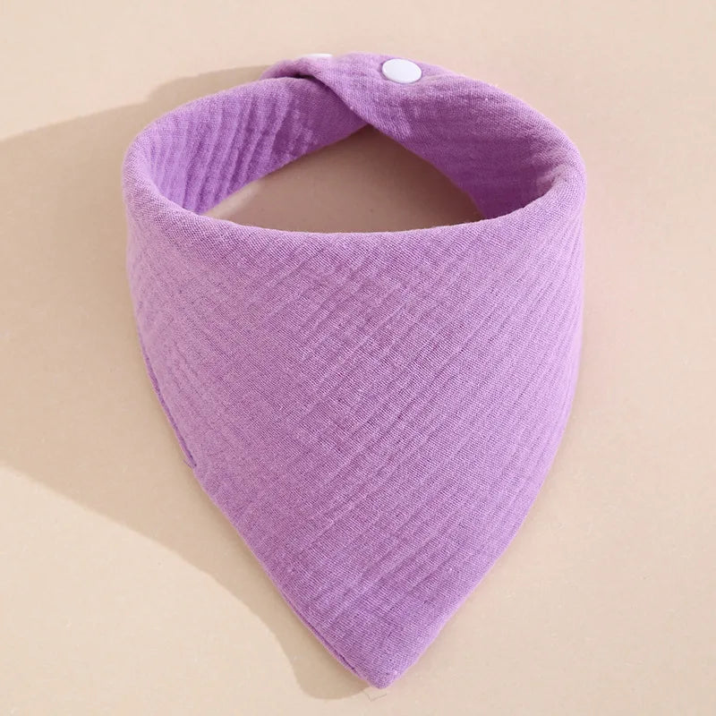 Soft Cotton Muslin Baby Bandana Bibs (4-Pack) for Feeding & Teething