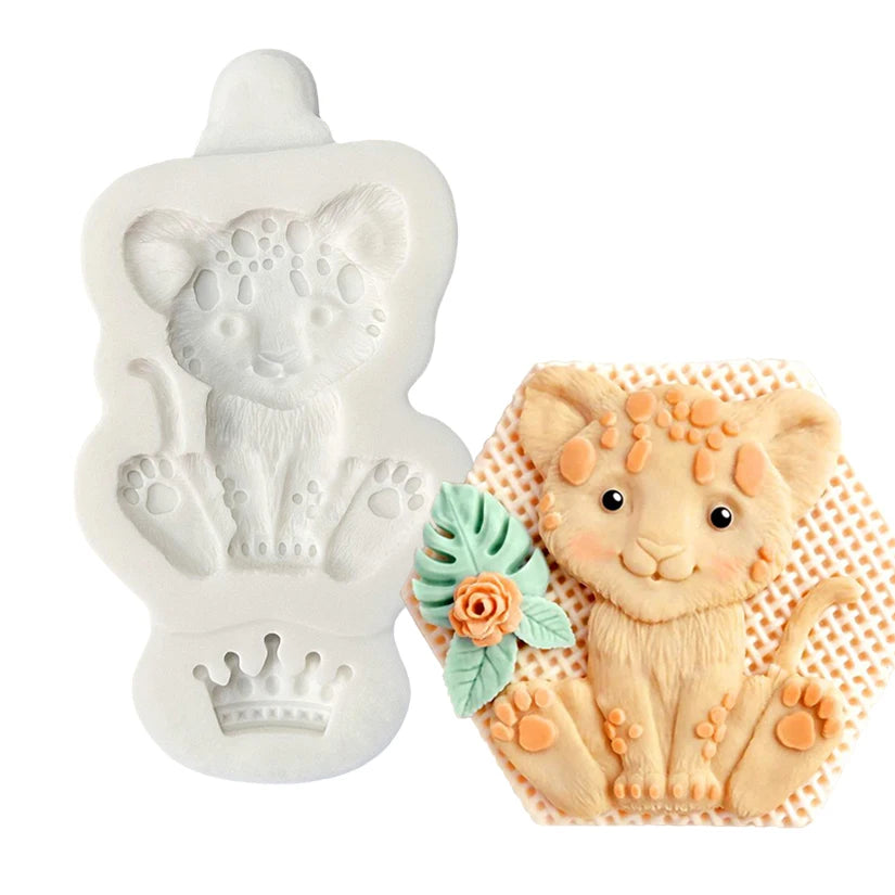 White silicone baking mold shaped like an elephant for cookies and cupcakes
