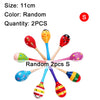 A set of five wooden sand hammers with colorful handles and heads, sold as a random quantity.