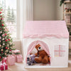 Pink Floral Castle Playhouse Tent for Kids