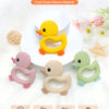 Adorable Duck Silicone Baby Teether with Clip