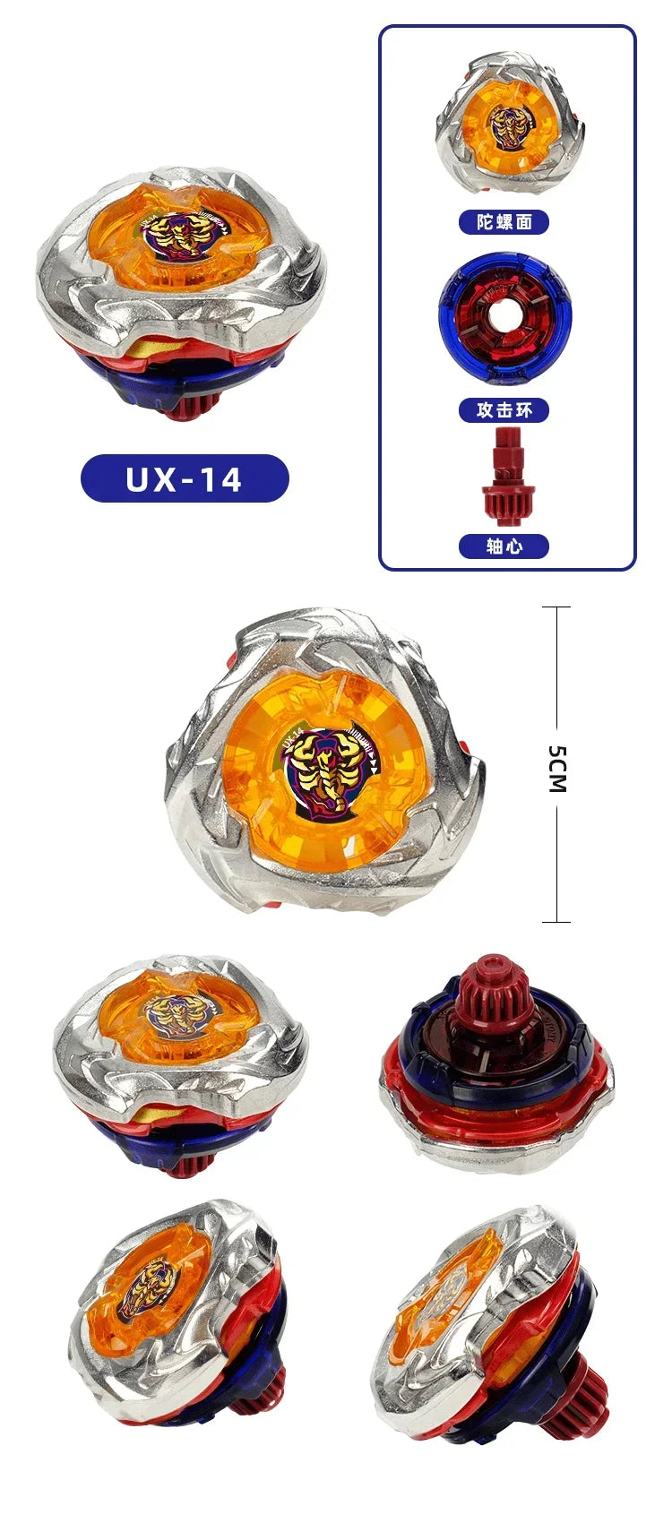 Metal Spinning Top Battle Toy with Launcher