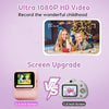 A comparison showing a 2.4 inch screen device versus a 1.8 inch screen instant print camera.