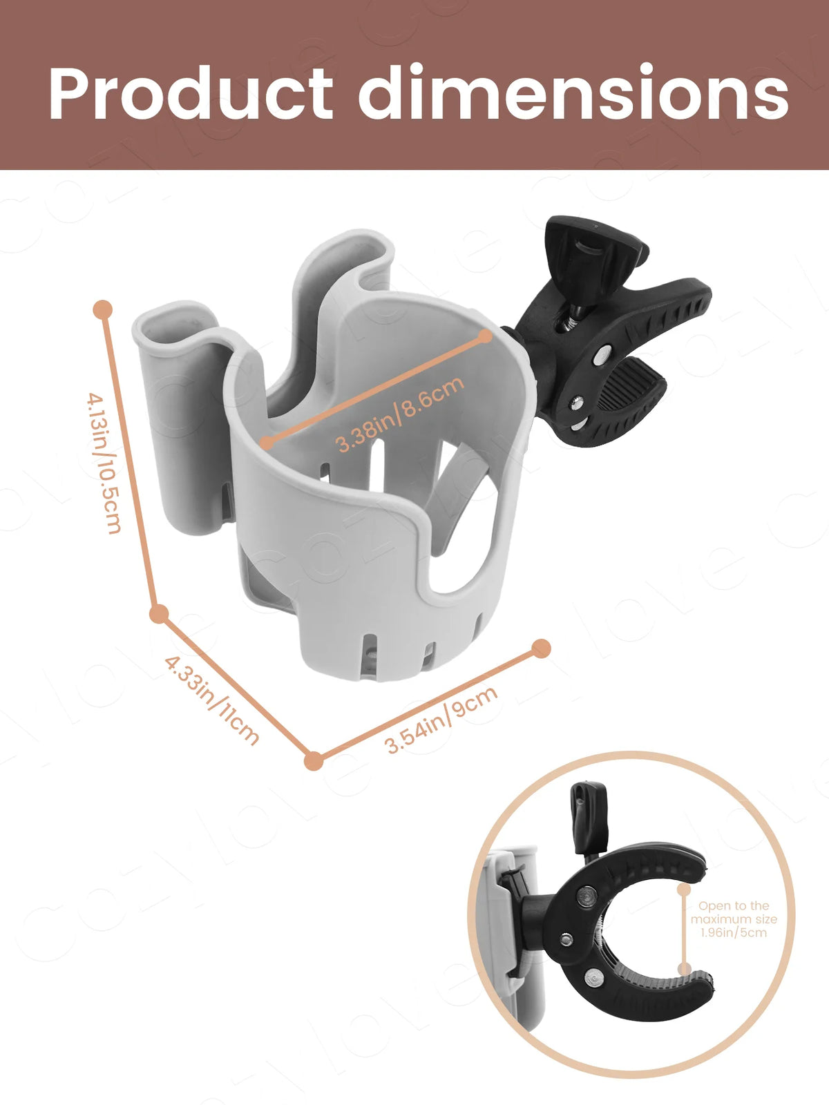 2-in-1 Stroller Cup Holder with Phone Slot
