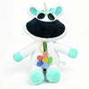 A white plush doll of CatNap with black features and light green accents.