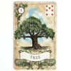 A vintage Lenormand card featuring a drawing of a large green tree and the word TREE.