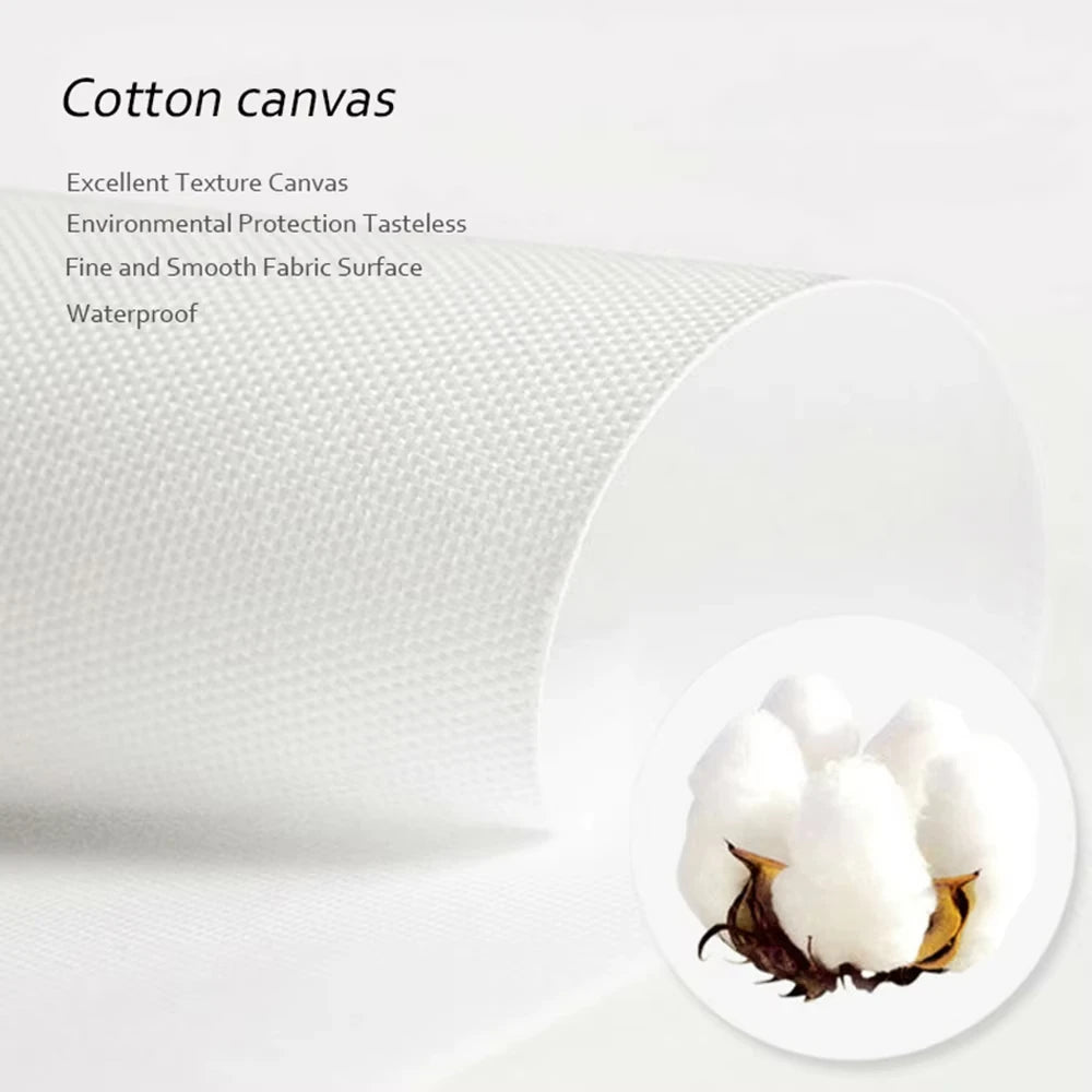 White cotton canvas fabric texture with a close-up view of the weave.