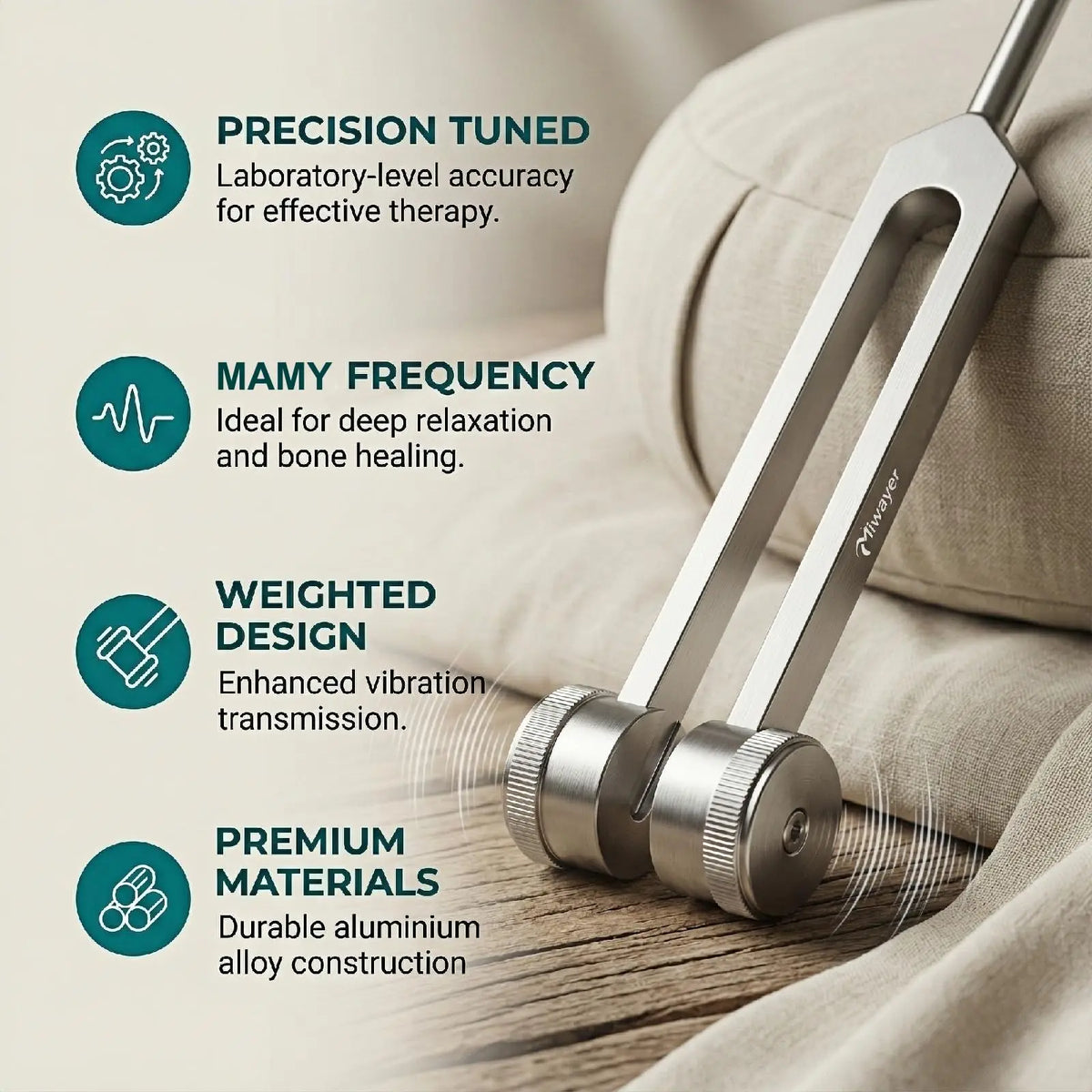 Therapeutic Tuning Fork Set for Sound Healing & Chakra Balancing
