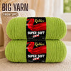 Two balls of bright lime green Knitnex Super Soft Yarn for knitting and crochet