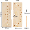 Wooden ribbon bow maker kit showing the front and back views with a base plate and twelve sticks for crafting