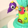 A colorful set of cactus building blocks featuring purple and yellow bird figures.