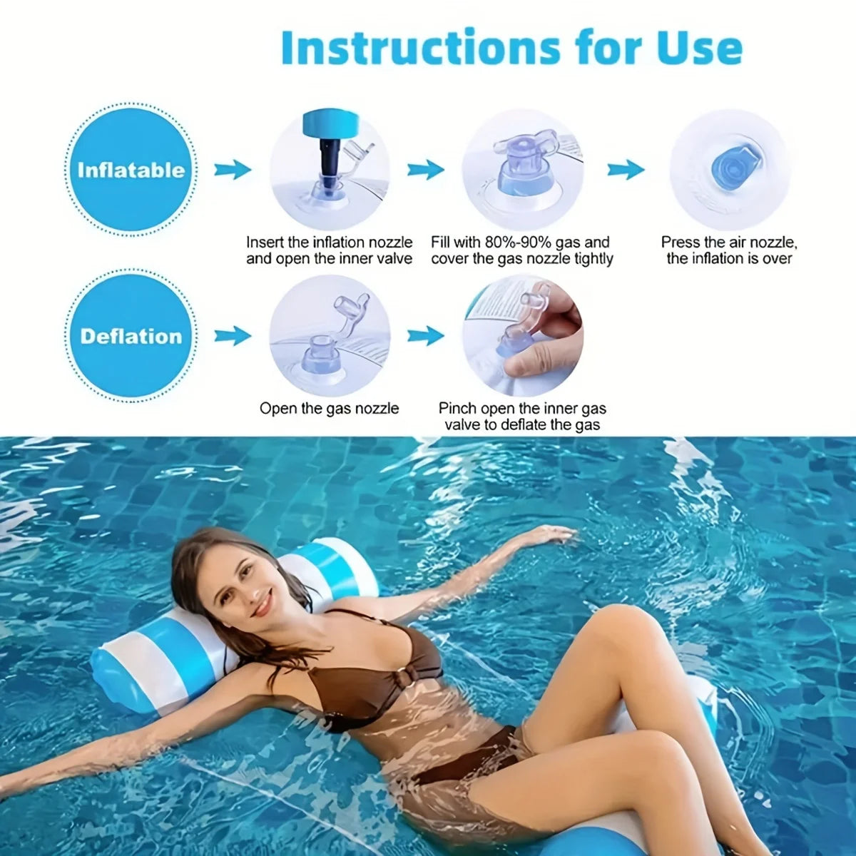 Inflatable Pool Hammock Lounger for Adults and Teens