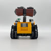 A classic movie minifigure building block set featuring a black and brown top piece and a yellow tank body.