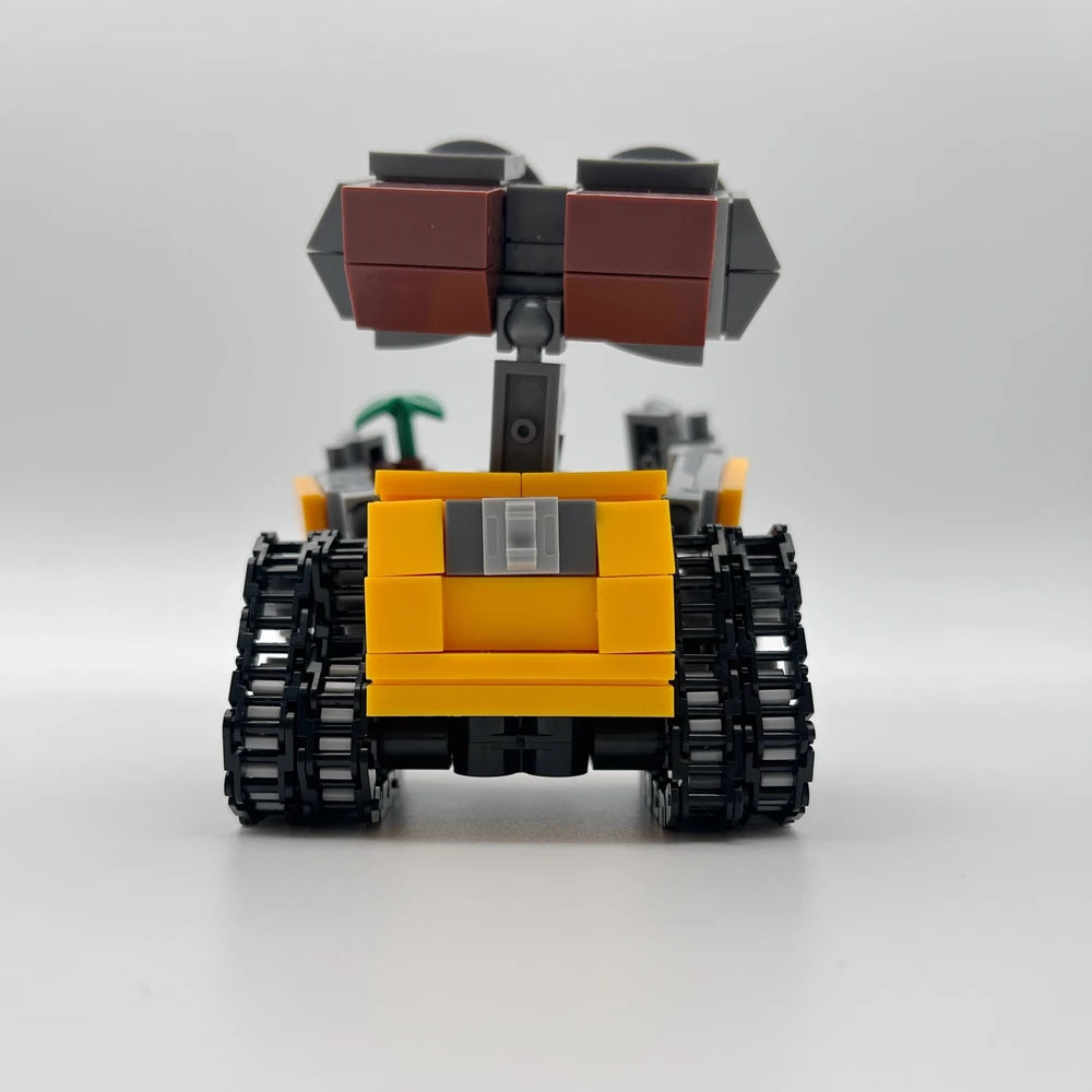 A classic movie minifigure building block set featuring a black and brown top piece and a yellow tank body.