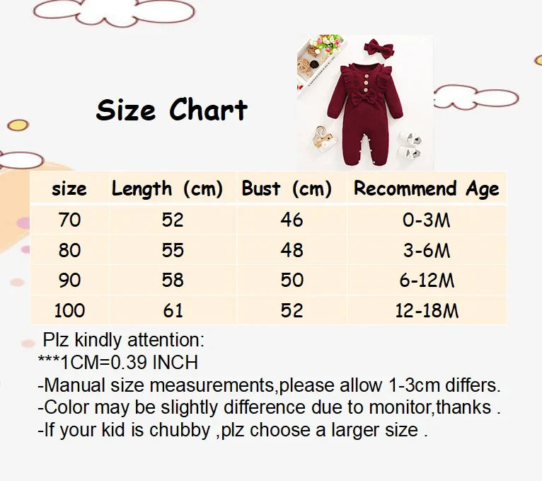 Baby Girl Ruffled Ribbed Long Sleeve Jumpsuit
