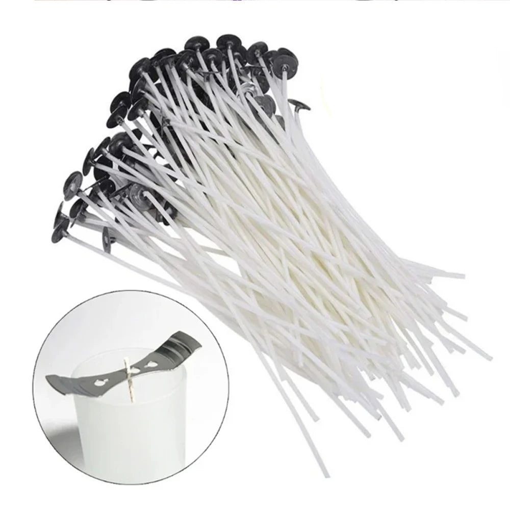 Cotton Candle Wicks Kit with Metal Stands (50-Piece)