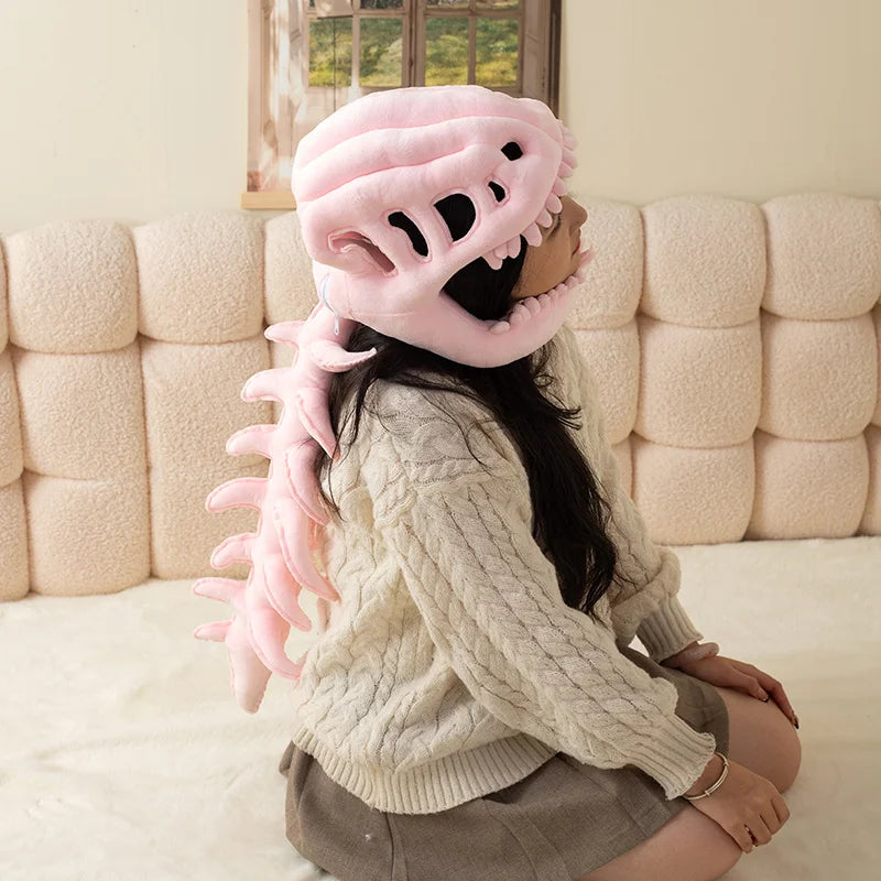 Plush Skeleton Dinosaur Headgear Halloween Costume